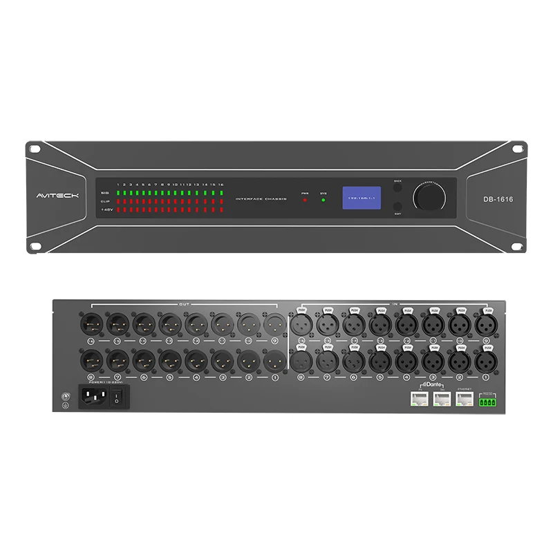 Dante 16 w 16 Out Network Audio Interface Box