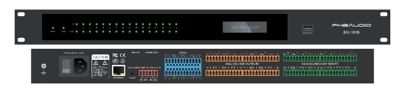 MU-1616 16*16 Sieciowy procesor audio DSP Dante